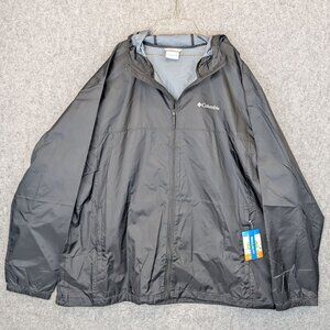 Columbia Big Delta Rain Jacket II Mens 2XL Black Hooded Omni-Shield NWT